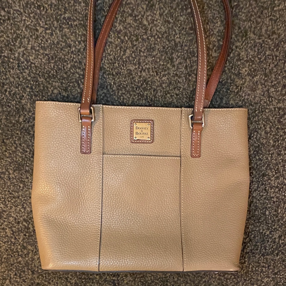 Dooney & Bourke Pebbled Leather Tote in Taupe